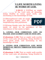 Christian Life Worth Living Base in The Word God