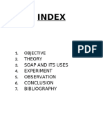 Index: Theory Soap and Its Uses Experiment Observation Conclusion Bibliography