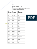 Irregular Verbs List