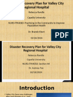 Assessment 3 NURS-FPX4060-Disaster Recovery Plan For Valley City Regional Hospital