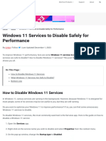 Windows 11 Services To Disable Safely For Performa