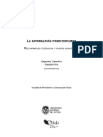 Valentino, A,, Fino, C. 2016. La Información Como Discurso. Recorridos Teóricos y Pistas Analíticas