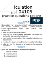 Pharmaceutical Calculation QN CAT ONE