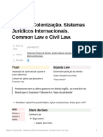 Direito e Colonizao. Sistemas Jurdicos Internacionais. Common Law e Civil Law.