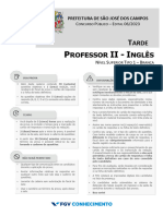 FGV 2023 Prefeitura de Sao Jose Dos Campos SP Professor II Ingles Prova