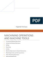 Lecture 5 - Machine Operations and Machine Tools