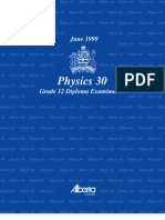 Physics 30: June 1999