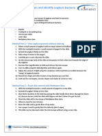 Experiment On Yoghurt and Milk Bacteria Activity Worksheet