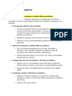 Resumo & Esqueleto - Economia de Negócios