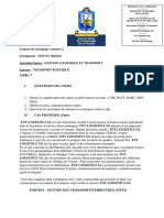 Examen de Rattrapage Semestre 2 Transport Routier