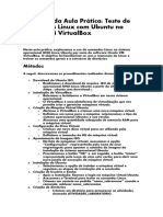 Relatório Da Aula Prática - Teste de Comandos Linux Com Ubuntu No Oracle VM VirtualBox