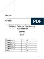 Science Assessment Term 1 - 2024