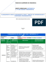 Planejamento Anual Matemática 4 Ano