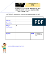 Experiencia de Aprendizaje DPCC 4to Del 30 Al 3 de Setiembre 2021