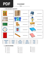 Worksheet School Objects