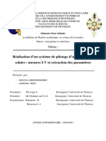 Realisation Dun Systeme de Pilotagedun Simulateur Solaire Mesures I V Et Extraction Des Parametres