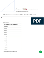 Chemical Process Safety - Unit 14 - Week 12