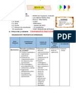 Comparamos Fracciones: Sesion de Aprendizaje