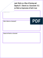 Church As A Sacrament - Work As A Way of Serving and Promoting Human Dignity 8.1. Church As A Sacrament 8.2. Laborem Exercens On Work As Expression of God's Love Educational Handout