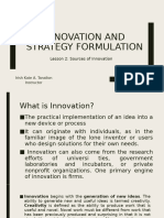 Lesson 2 Innovation and Strategy Formulation