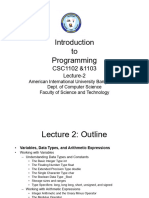 Lecture2 DataTypesOperators