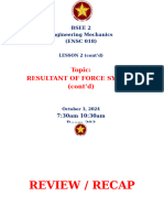 Lesson 2.1 Resultant of Coplanar Force System Oct 3 2024 Contd