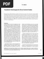 Transform Techniques For Error Control Codes: R. E. Blahut