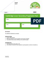 Y9 Progression Test 2023 P1