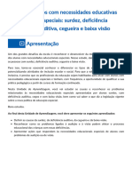 Alunos Com Necessidades Educativas Especiais: Surdez, Deficiência Auditiva, Cegueira e Baixa Visão