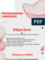 Basic Programming Language