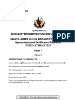 Smata Joint Mock s.6 Pure Maths 1