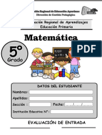 Evaluacion Matematica Quinto Grado Primaria 2024