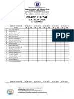 Attendance Grade 7