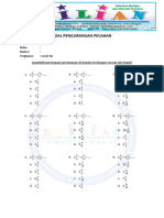 Soal Pengurangan Pecahan Level 4 A