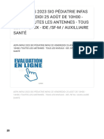 Sio Pédiatrie Infas Ce Vendredidi 25 Août de 10H00 - 14H00 - Toutes Les Antennes - Tous Les Niveaux - Ide - SF-M - Auxilliaire Santé