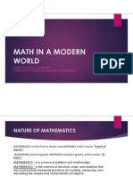 MATH IN A MODERN WORLD - LECTURE - September 25, 2023