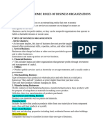 Forms and Economic Roles of Business Organizations