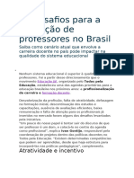 Os Desafios para A Formação de Professores No Brasil