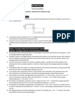 Motion in Straight Line Worksheet