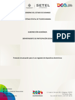 Protocolo de Actuación para El Uso Regulado de Dispositivos Electrónicos