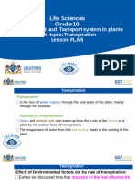 Life Sciences Gr.10 Lesson 47 Support and Transport System in Plants. Transpiration