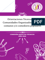 Orientaciones Técnicas para Comunidades Organizadoras de Ollas Comunes y - o Comedores Popularesen Pandemia Covid 19 Año 20201