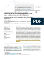 Potential of Alternative Solvents To Extract Biologically Active Compounds From Green Coffee Beans and Its Residue From The Oil Industry