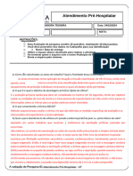 Avaliação de Pesquisa Atendimento Pré Hospitala