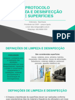 Protocolo Limpeza E Desinfecção de Superfícies