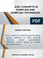 Basic Concepts in Sampling and Sampling Techniques