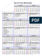 Year 2030 Calendar - India