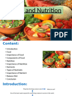 Introduction To Food, Nutrients and Nutrition