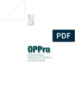 Oppro: Occupational Personality Profile Technical Manual