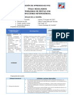 Sesión de Aprendizaje Nro 02 - Matematica